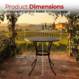 Centurion Supports Prego Black Garden And Patio Cast Aluminium Bistro Table - thumbnail 9