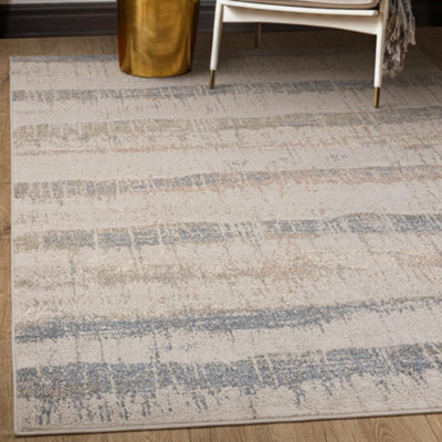 The Rug Edit Opal Abstract Stripe Blue Living Room Rug - 160X220Cm - image 1