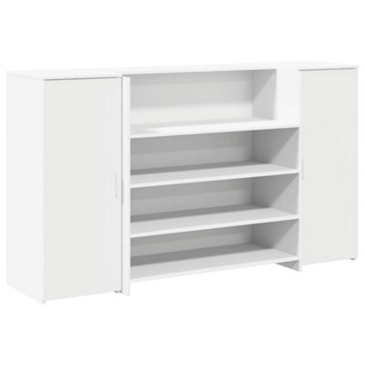Berkfield Durable Reception Desk White 180X50X103.5 Cm Engineered Wood