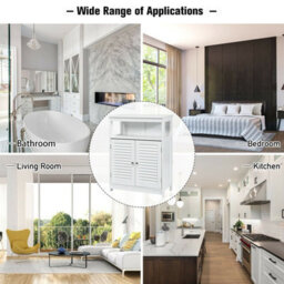Gainoom Bathroom White Storage Cabinet Freestanding Side Organizer Cabinet W/ Adjustable Shelf - thumbnail 6