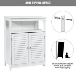 Gainoom Bathroom White Storage Cabinet Freestanding Side Organizer Cabinet W/ Adjustable Shelf - thumbnail 8