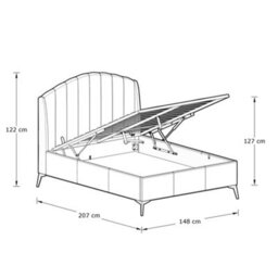 Gfw Pettine End Lift Ottoman Storage Bed Double Green - thumbnail 8