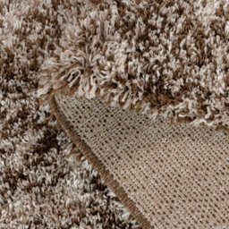 Loomed Super Soft Mottled Tonal Brown & Beige Shaggy Area Rug 80X150Cm - thumbnail 4