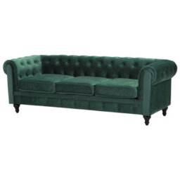 Beliani Living Room Set 4 Seater Chesterfield Velvet Emerald Green - thumbnail 5