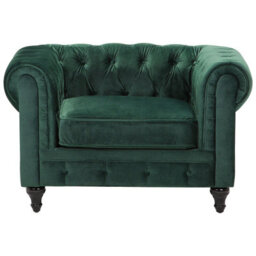Beliani Living Room Set 4 Seater Chesterfield Velvet Emerald Green - thumbnail 7