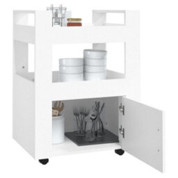 Walplus Kitchen Trolley White 60X45X80 Cm Engineered Wood - thumbnail 4