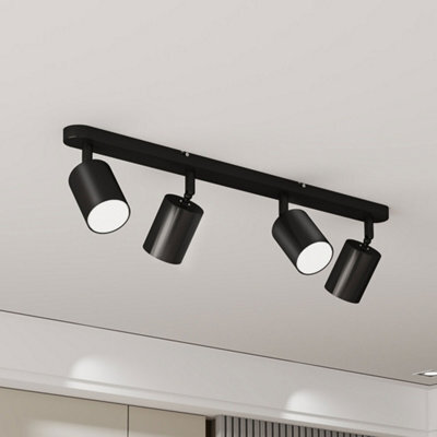 Emitto 4-Way Spotlight Ceiling Light Fully Adjustable Steel Modern Black Gu10 - image 1