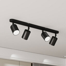 Emitto 4-Way Spotlight Ceiling Light Fully Adjustable Steel Modern Black Gu10 - thumbnail 1