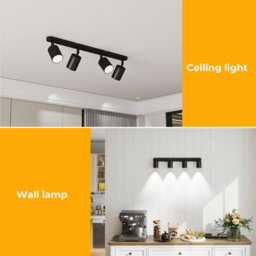 Emitto 4-Way Spotlight Ceiling Light Fully Adjustable Steel Modern Black Gu10 - thumbnail 8