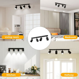 Emitto 4-Way Spotlight Ceiling Light Fully Adjustable Steel Modern Black Gu10 - thumbnail 9