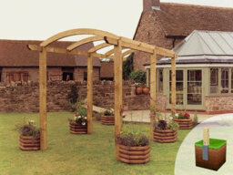 Edecks Colonnade Wooden Garden Pergola (W 1800mm X D 4800mm) With Steel Spikes (2.7M) - thumbnail 1