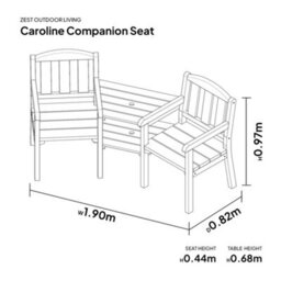 Caroline Garden Love Seat Companion Seat By Zest Outdoor Living - thumbnail 4