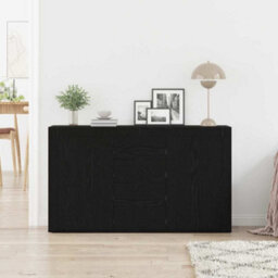 Berkfield Sideboard Black Oak Engineered Wood 120 X 36 X 69 Cm Storage - thumbnail 4