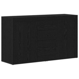 Berkfield Sideboard Black Oak Engineered Wood 120 X 36 X 69 Cm Storage - thumbnail 2