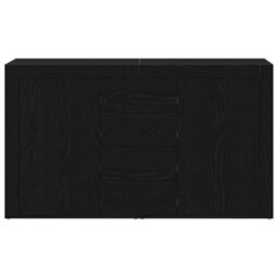 Berkfield Sideboard Black Oak Engineered Wood 120 X 36 X 69 Cm Storage - thumbnail 6