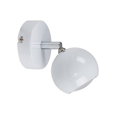 Valuelights Modern Single Eyeball Wall Spotlight Gloss White Finish - image 1