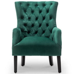 Velvet Emerald Green Gabriella Accent Chair - thumbnail 3