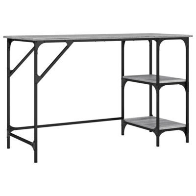 Berkfield Durable Desk Grey Sonoma 120X50X75 Cm Metal And Engineered Wood