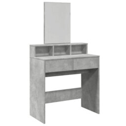 Berkfield Elegant Dressing Table With Mirror Concrete Grey 80X41X144.5 Cm