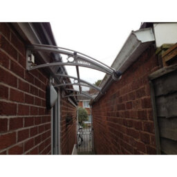 Canofix UK Canofix Door Canopy Pc 2500 Width X 650 Projection (Grey Bracket - Clear Sheet) - thumbnail 1