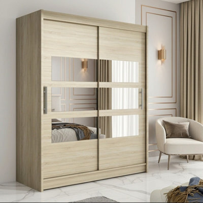 Westa Vii 150 Sliding Door Wardrobe With Mirrors Sonoma - image 1