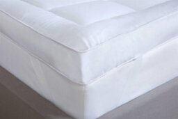 Kampala Hill Microfibre Mattress Topper 10Cm/4 Inch Box Stitched Hotel Quality Elasticated Straps White Double - thumbnail 4