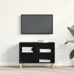 Berkfield Modern Black Oak Tv Cabinet - 69.5X30X50 Cm, Made From Engineered Wood - thumbnail 4