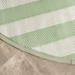 Ohs Stripes Print Round Outdoor Garden Rug Waterproof Area Floor Mat - thumbnail 2