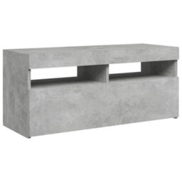 Berkfield Tv Cabinet With Led Lights Concrete Grey 90X35X40 Cm - thumbnail 7