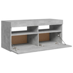 Berkfield Tv Cabinet With Led Lights Concrete Grey 90X35X40 Cm - thumbnail 8