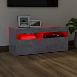 Berkfield Tv Cabinet With Led Lights Concrete Grey 90X35X40 Cm - thumbnail 5