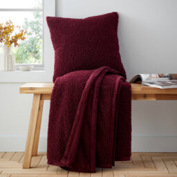 Catherine Lansfield So Soft Velvet Boucle 130X170 Cm Blanket Throw Damson - thumbnail 4
