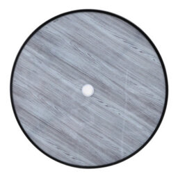 Living And Home Black Round Garden Tempered Glass Wood Grain Coffee Table With Umbrella Hole 80Cm - thumbnail 5