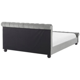 Beliani Bed Velvet Avallon 180 X 200 Cm (Eu Super King) Grey - thumbnail 6