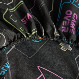 Ohs Kids Fun Print Microfibre 25Cm Fitted Bed Sheet Ultra Soft, Gaming Black - Single - thumbnail 3
