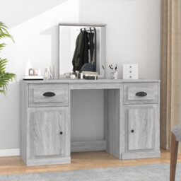 Walplus Dressing Table With Mirror Grey Sonoma 130X50X132.5 Cm