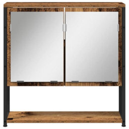 Walplus Bathroom Mirror Cabinet With Shelf Old Wood 60 X 16 X 60 Cm - thumbnail 6