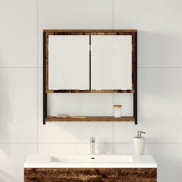 Walplus Bathroom Mirror Cabinet With Shelf Old Wood 60 X 16 X 60 Cm - thumbnail 4