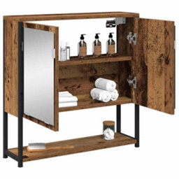Walplus Bathroom Mirror Cabinet With Shelf Old Wood 60 X 16 X 60 Cm - thumbnail 3