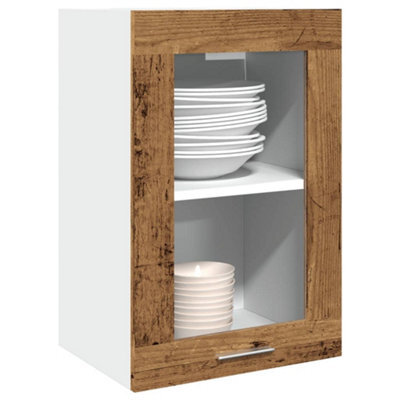 Walplus Hanging Glass Cabinet Lyon Old Wood 40X31X60 Cm Engineered Wood - image 1