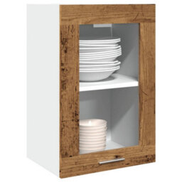 Walplus Hanging Glass Cabinet Lyon Old Wood 40X31X60 Cm Engineered Wood - thumbnail 1