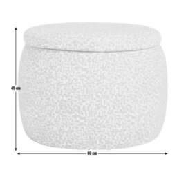 Brown Cream Fabric Upholstered Storage Ottoman Bench - thumbnail 2