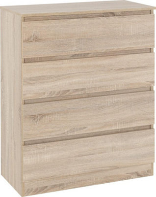 Seconique Malvern 4 Drawer Chest Sonoma Oak Effect Metal Runners - image 1