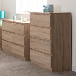 Seconique Malvern 4 Drawer Chest Sonoma Oak Effect Metal Runners - thumbnail 8