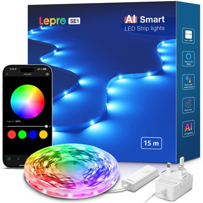 Lepro Se1 Ai Smart Led Strip Light 15M Rgb, App & Voice Control, Works With Alexa And Google Assistant, Music Sync - image 1