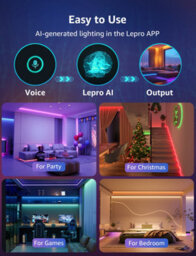 Lepro Se1 Ai Smart Led Strip Light 15M Rgb, App & Voice Control, Works With Alexa And Google Assistant, Music Sync - thumbnail 2
