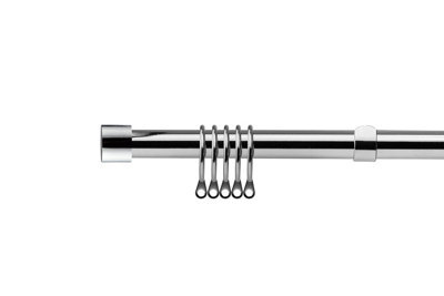 16-19mm Fenton Extendable  Metal Curtain Pole Set Chrome 160-300Cm