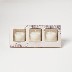 Homescapes Fresh Linen Crystal Scented Candle Set, Pack Of 3