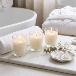 Homescapes Fresh Linen Crystal Scented Candle Set, Pack Of 3 - thumbnail 5