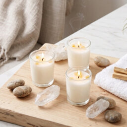 Homescapes Fresh Linen Crystal Scented Candle Set, Pack Of 3 - thumbnail 7
